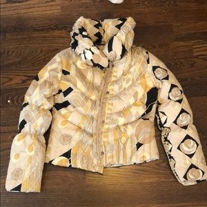Black and gold ski jacket